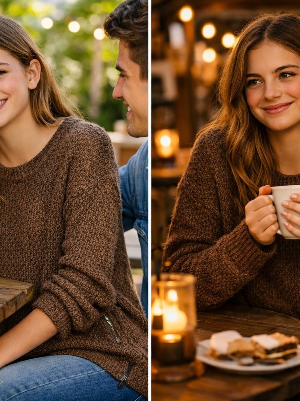 Women's Brown Crewneck Sweater — Cozy Knit Pullover
